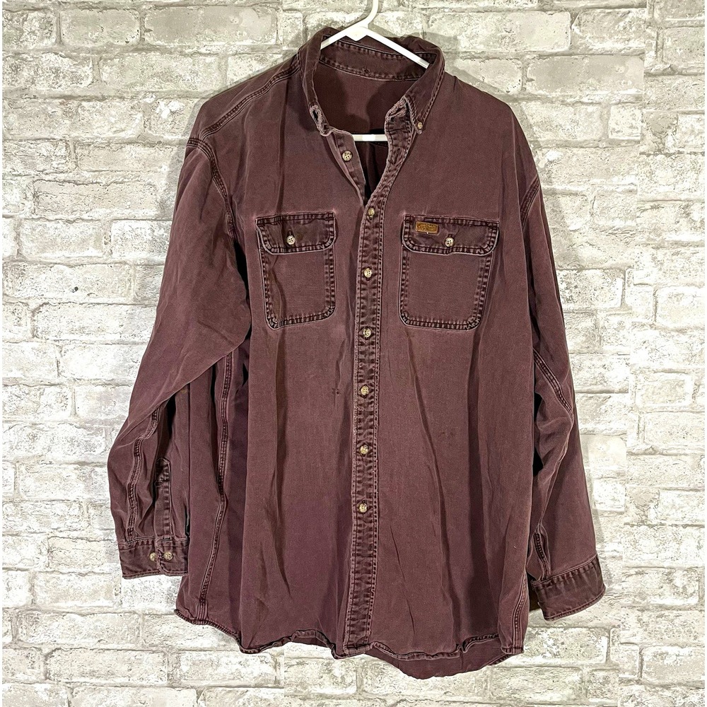 Vintage Carhartt distressed button down see measurements fits like an XL